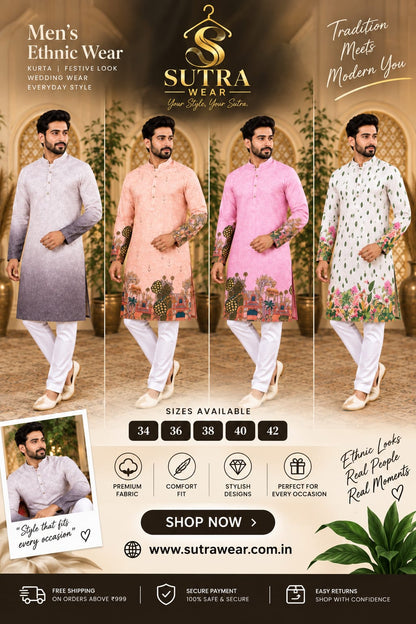 Men's Premium Ethnic Kurta – Festive & Wedding Wear